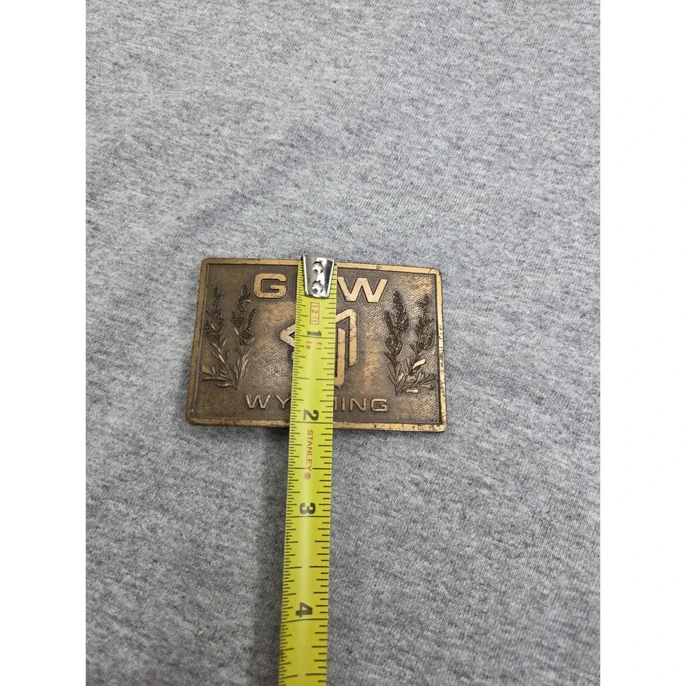 Vintage GRW Wyoming Labor Agriculture Bronze Belt Buckle
